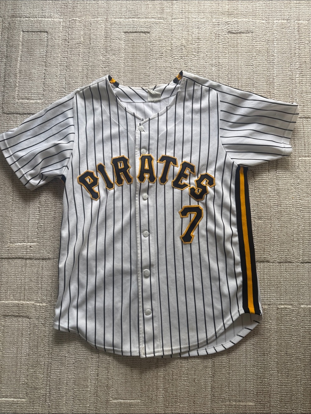 Howe Pirates Pinstripe Jersey - White/Black/Gold